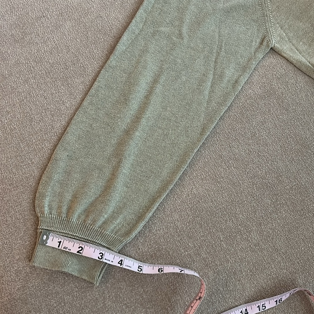 Saks Fifth Avenue Tan Brown sz L Cotton Blend Mock Neck Sweater EUC Stretch VTG - Picture 10 of 16